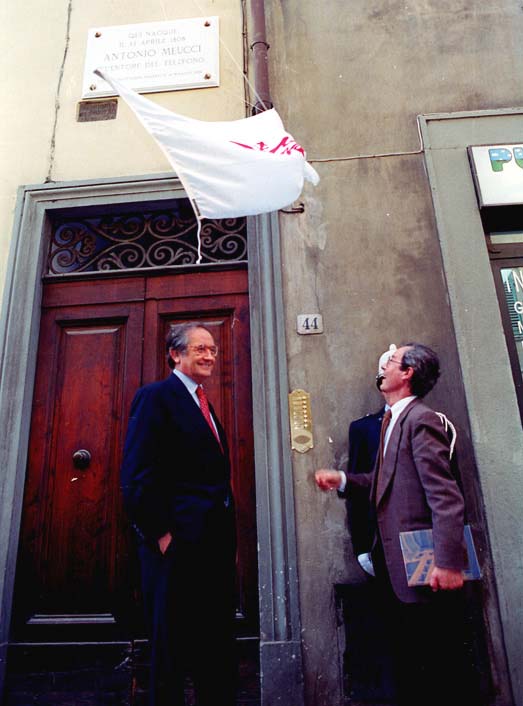Unveiling of tablet at Meucci's birth house