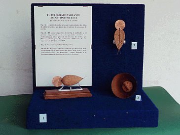 Model of Antonio Meucci 's first instrument to transmit human voice. C/o Museo Storico PT, Rome